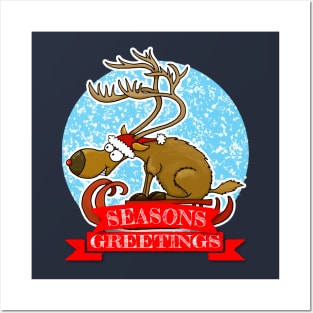 Reindeer Seasons Greetings Posters and Art